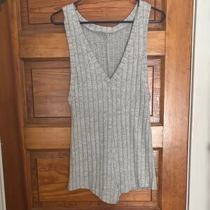 SHEIN Heather Gray Ribbed Tank Top
